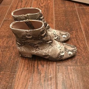Zara Bootie Python Print